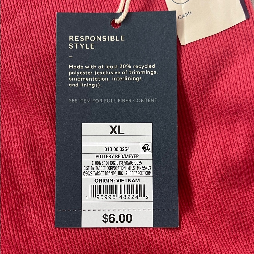 Universal Thread Raspberry Red Ribbed Camisole Tank - Picture 2 of 2